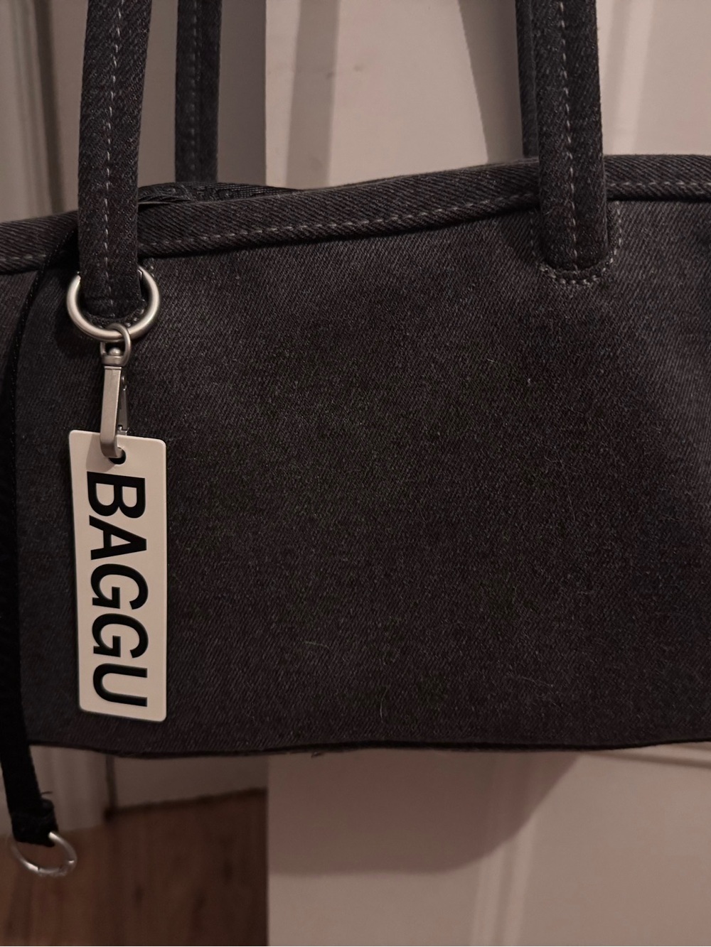 BAGGU Women's Denim Washed Bowler Bag - Picture 2 of 5